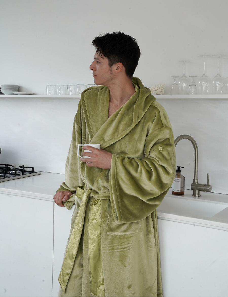 Cuddle Cloud Luxe KIMONO Robe / Matsuba (khaki)