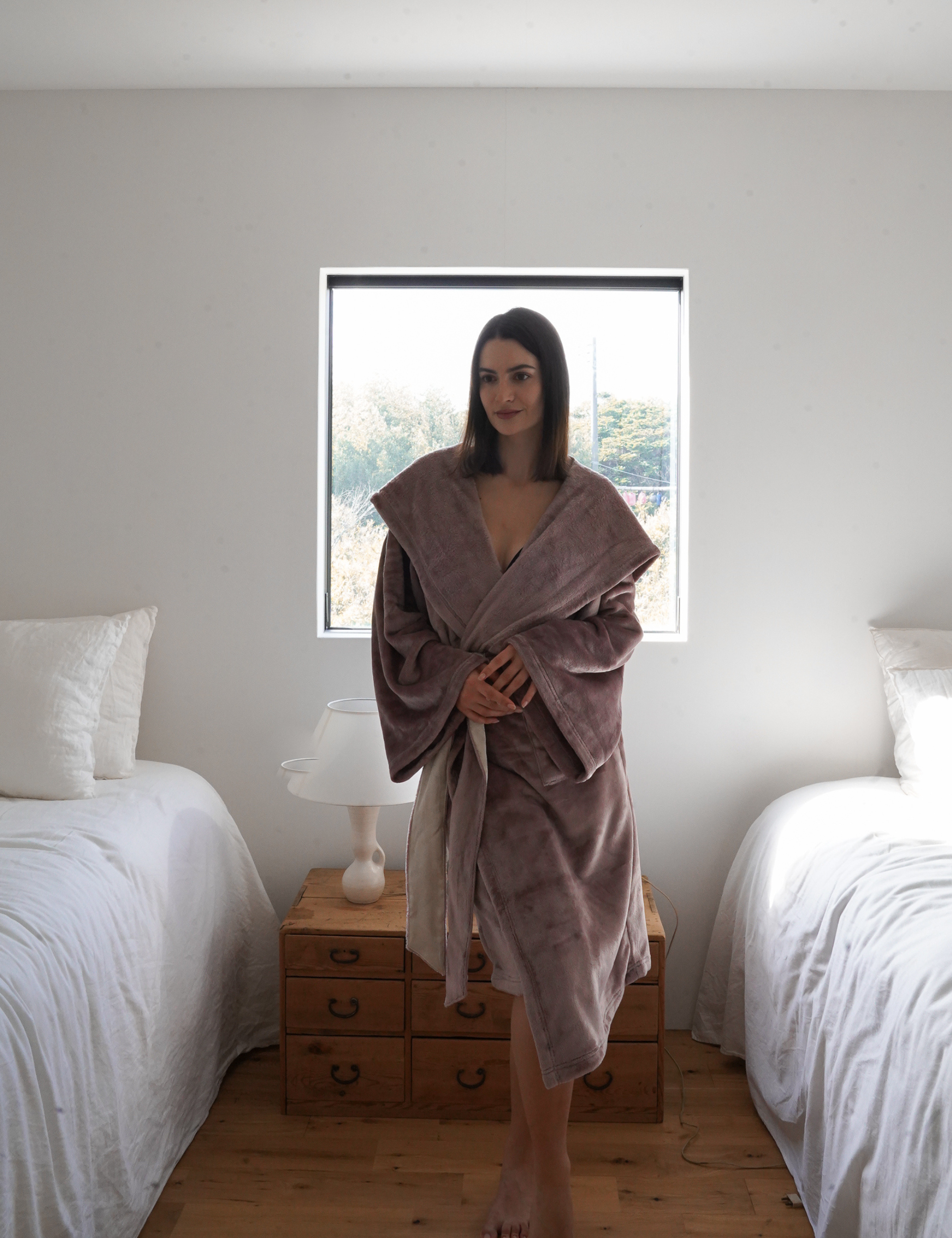 Cuddle Cloud Luxe KIMONO Robe / 藤紅(pink purple)