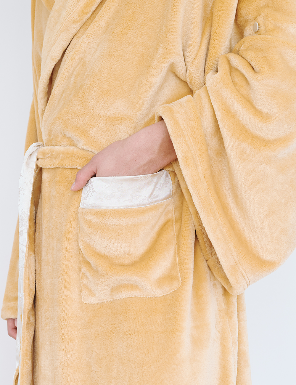 Cuddle Cloud Luxe KIMONO Robe / 蜂蜜(light yellow)