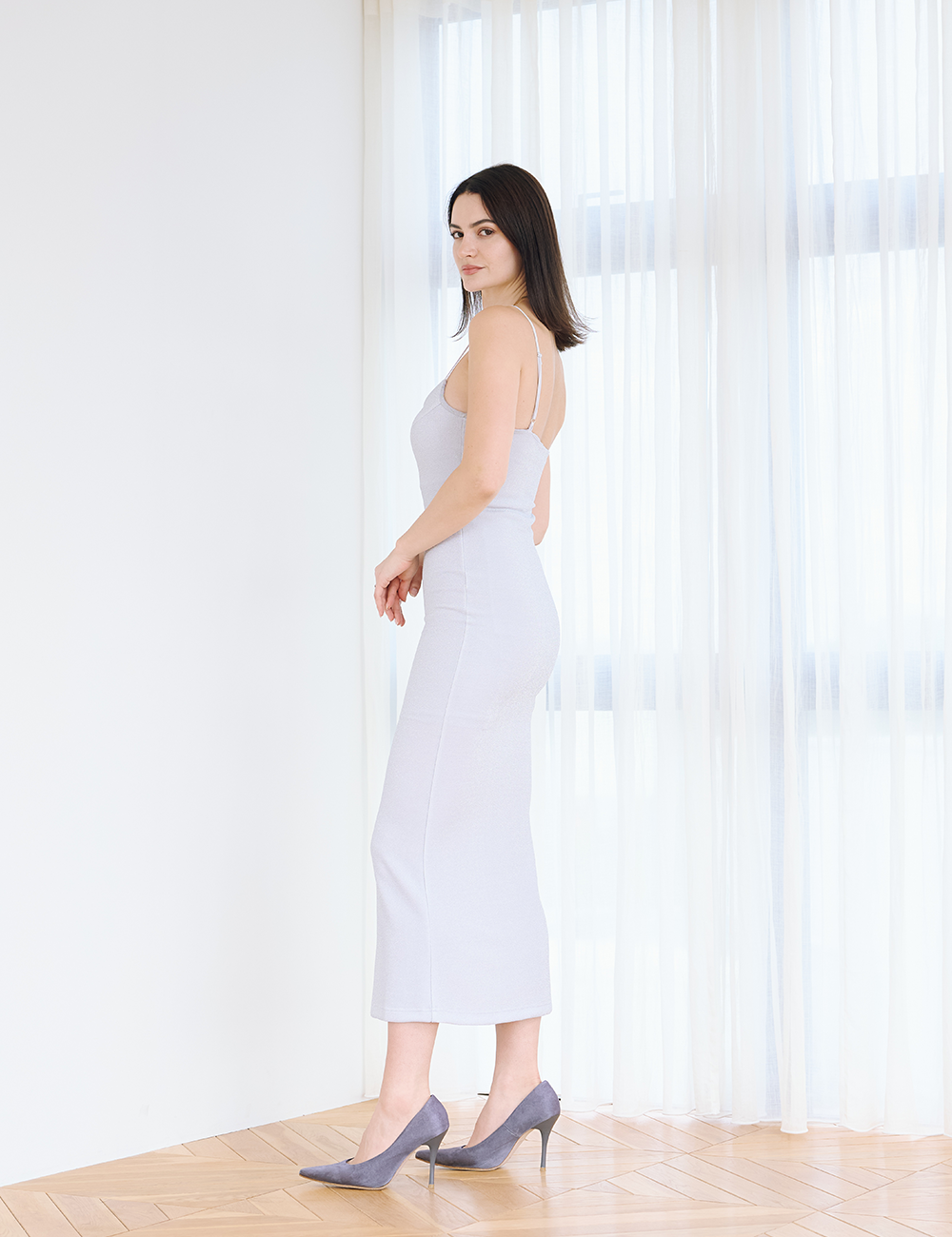 Moonlit Muse Maxi Dress / 銀鼠(silver)