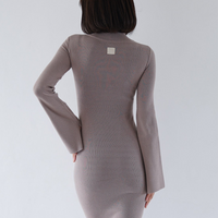 Opulent High Neck Knitted Dress / 薄墨(Gray)