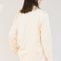 Jacquard Lounge Satin Jacket / White Flower(ivory)