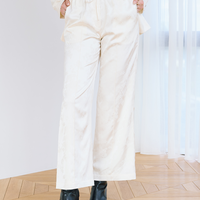 Jacquard Lounge Satin Pants / 白花(ivory)