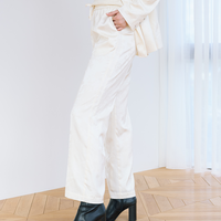 Jacquard Lounge Satin Pants / 白花(ivory)