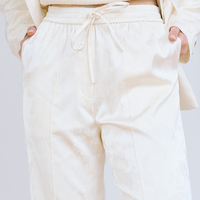 Jacquard Lounge Satin Pants / 白花(ivory)