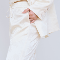 Jacquard Lounge Satin Pants / 白花(ivory)