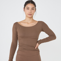 Padded Long Sleeve Top / brown