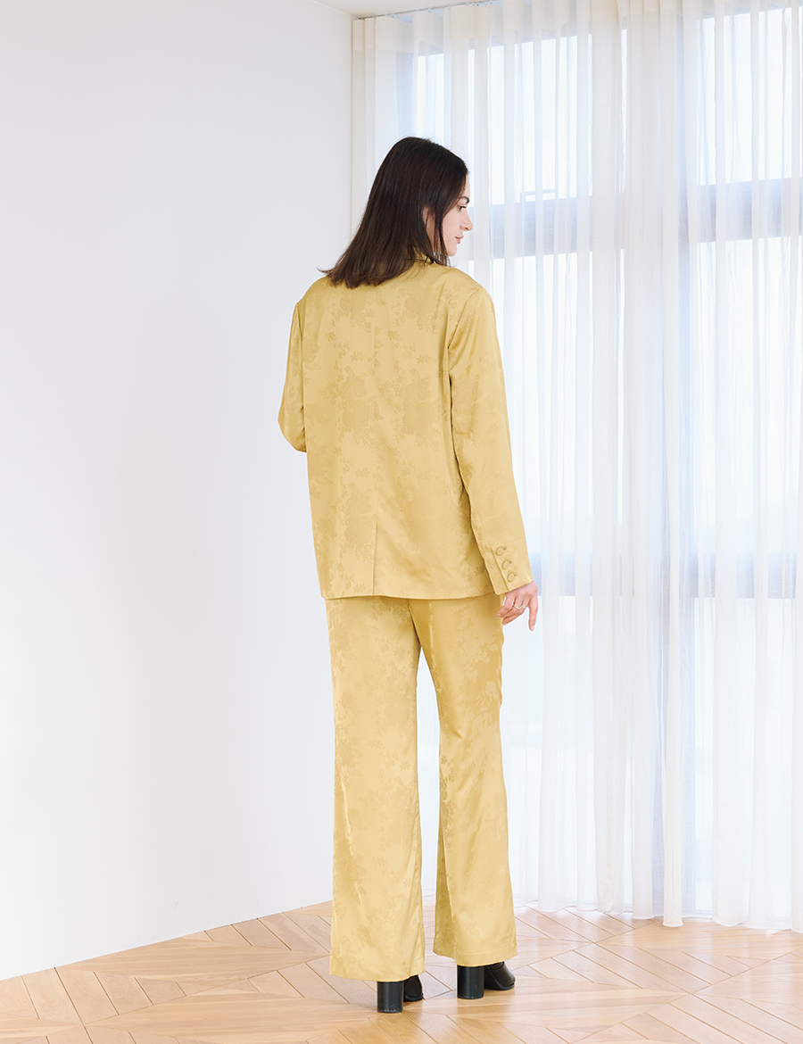 Jacquard Lounge Satin Pants / 芥子(mastard)