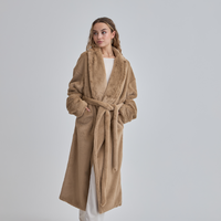 Cosy Up Premium KIMONO Fur Coat / 亜麻(beige)