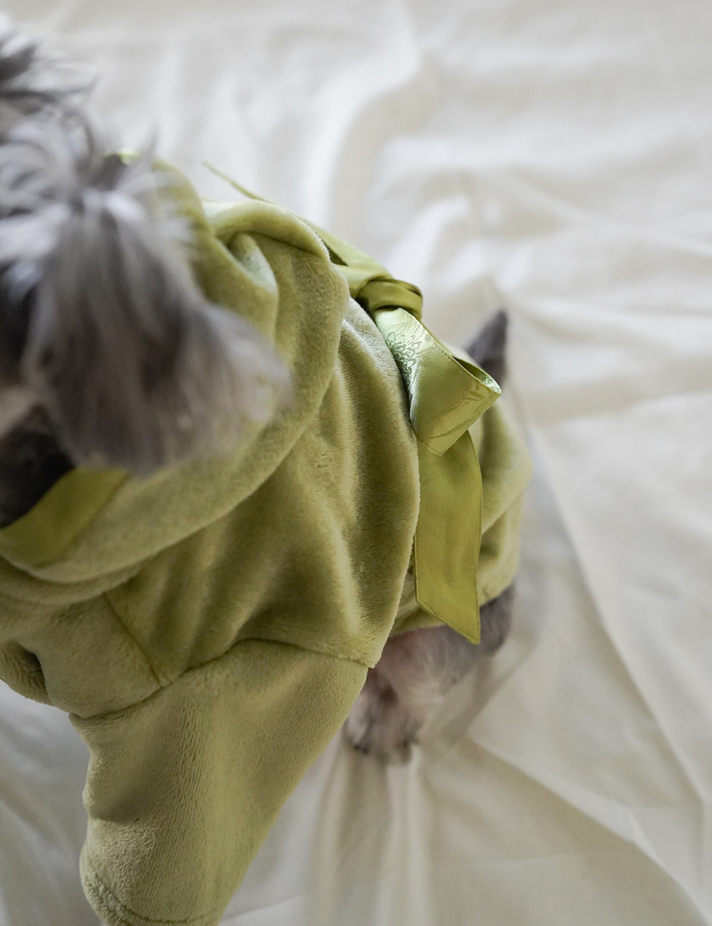 Cuddle Cloud Luxe KIMONO Robe for Puppy / Matsuba (khaki)