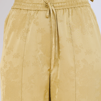 Jacquard Lounge Satin Pants / mustard