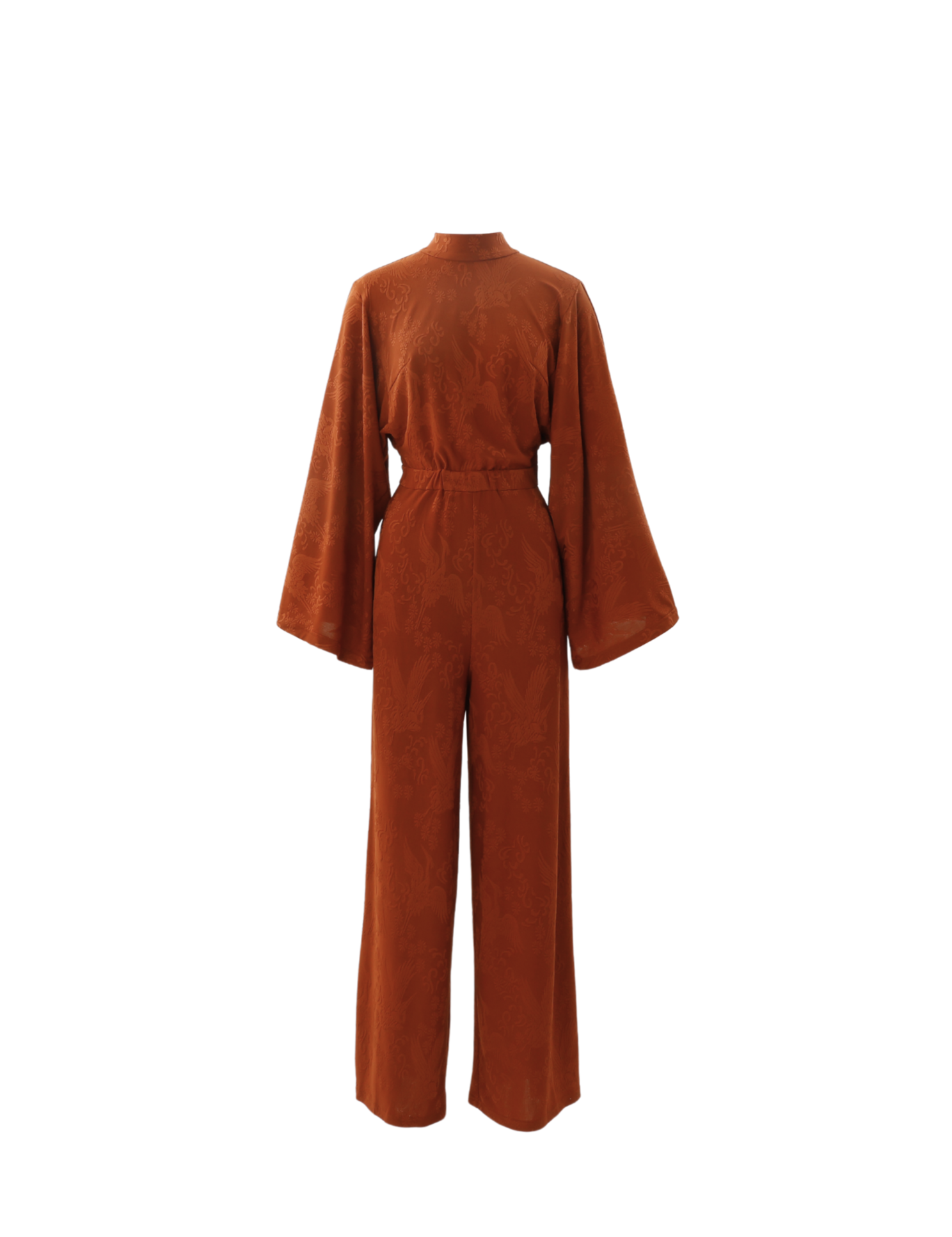 Mandarin Glow Jacquard Jumpsuit / Amber(mandarin)