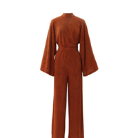 Mandarin Glow Jacquard Jumpsuit / Amber(mandarin)