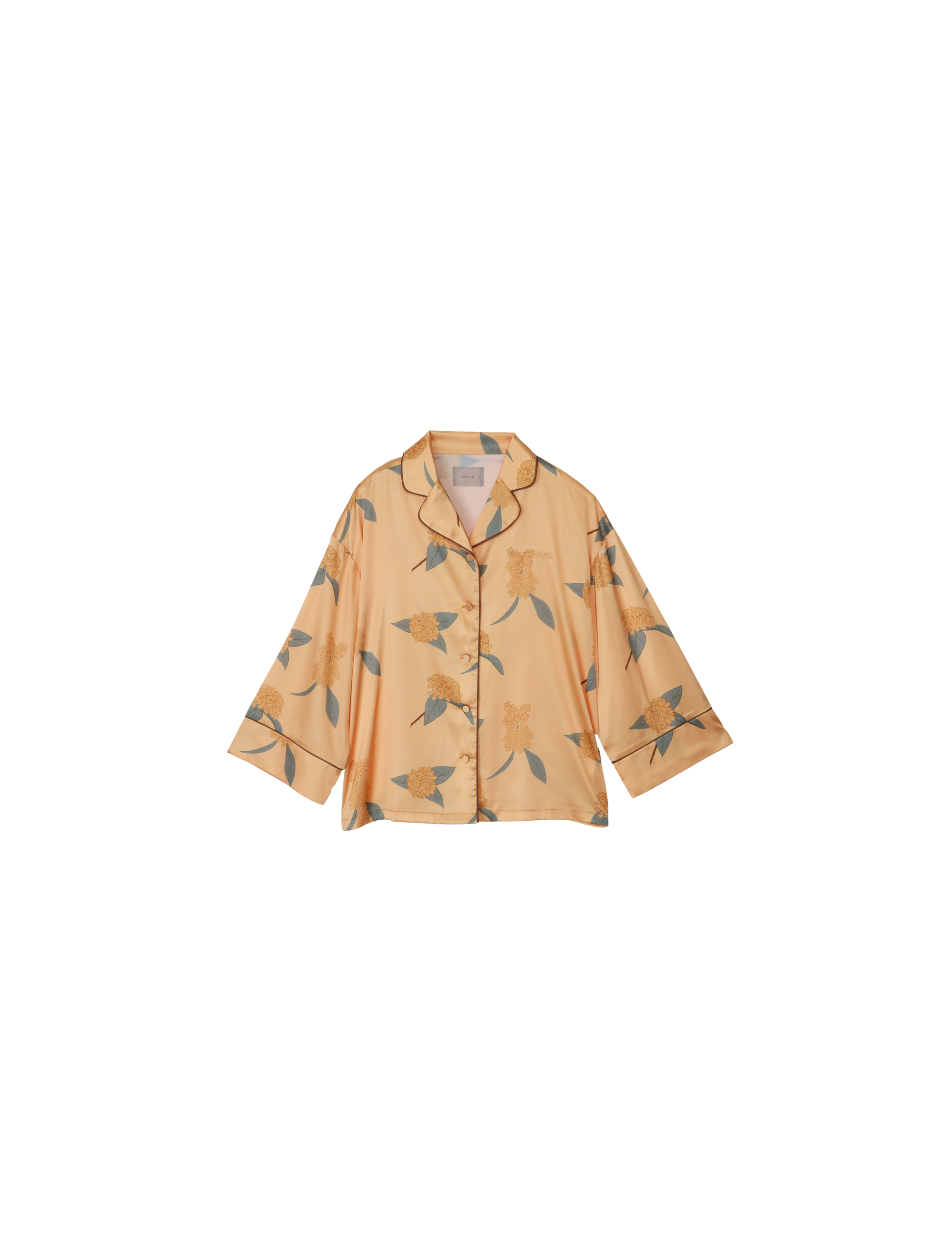 Chic Comfort Satin Pajama Shirt / 琥珀(orange)