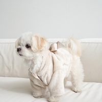 Cuddle Cloud Luxe KIMONO Robe for Puppy / 白花(ivory)