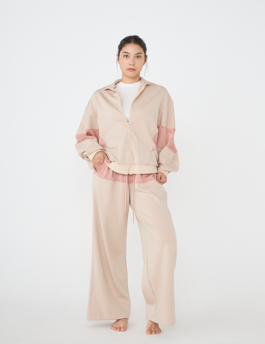 dolman track pants / flax (beige)