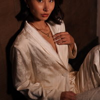 Jacquard Lounge Satin Jacket / 白花(ivory)