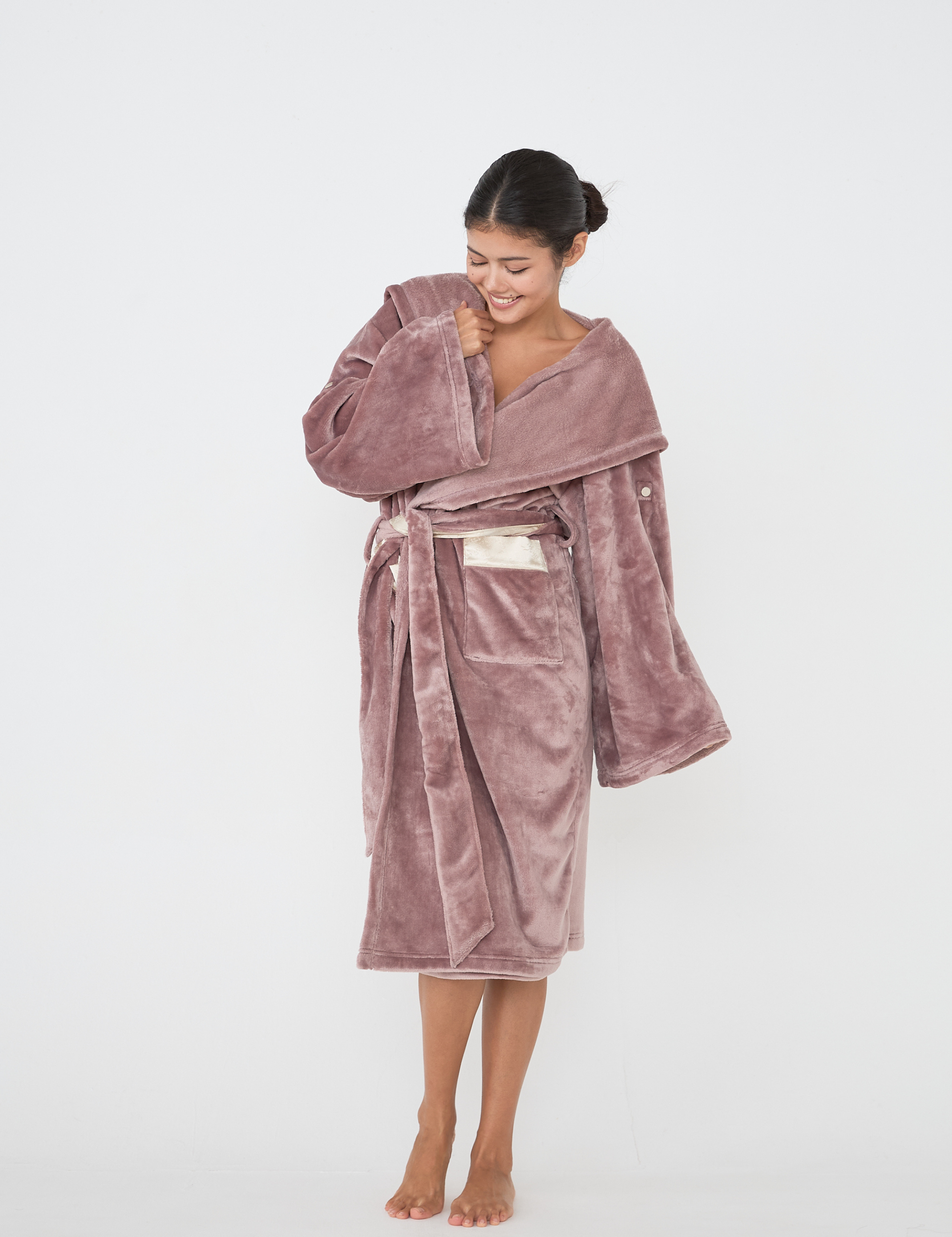 Cuddle Cloud Luxe KIMONO Robe / 藤紅(pink purple)