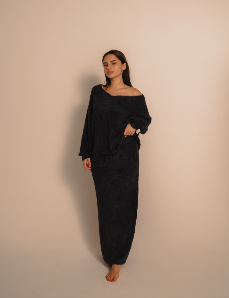 Luxe Touch Knit Maxi Skirt / 濃藍(navy)