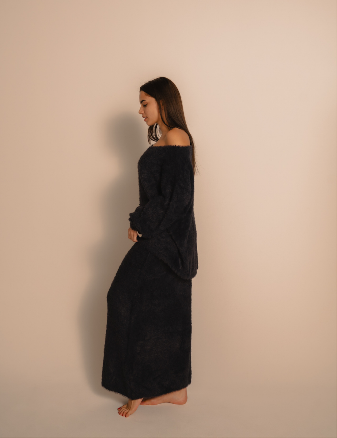 Luxe Touch Knit Maxi Skirt / 濃藍(navy)