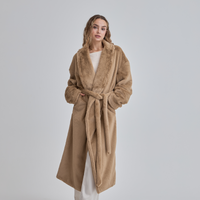 Cozy Up Premium KIMONO Fur Coat / flax(beige)