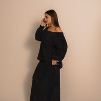 Luxe Touch Knit Maxi Skirt / 濃藍(navy)