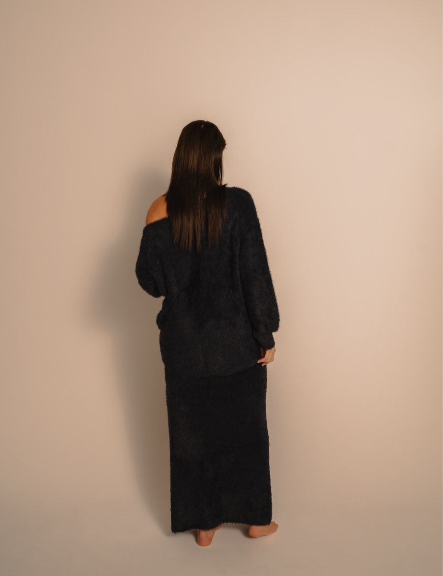 Luxe Touch Knit Maxi Skirt / 濃藍(navy)