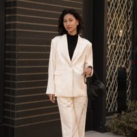 Jacquard Lounge Satin Jacket / 白花(ivory)