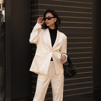 Jacquard Lounge Satin Jacket / 白花(ivory)