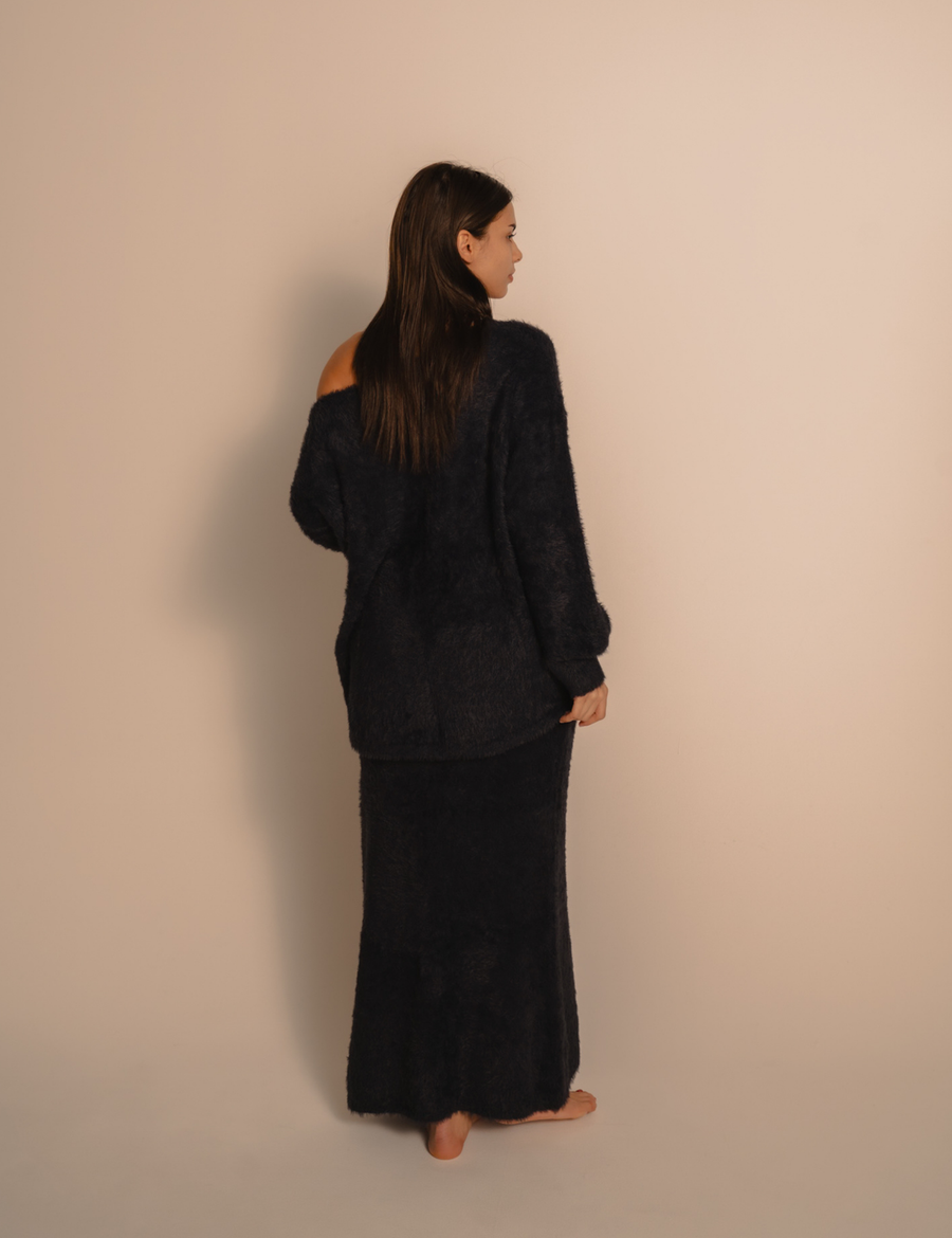 Luxe Touch Knit Maxi Skirt / 濃藍(navy)