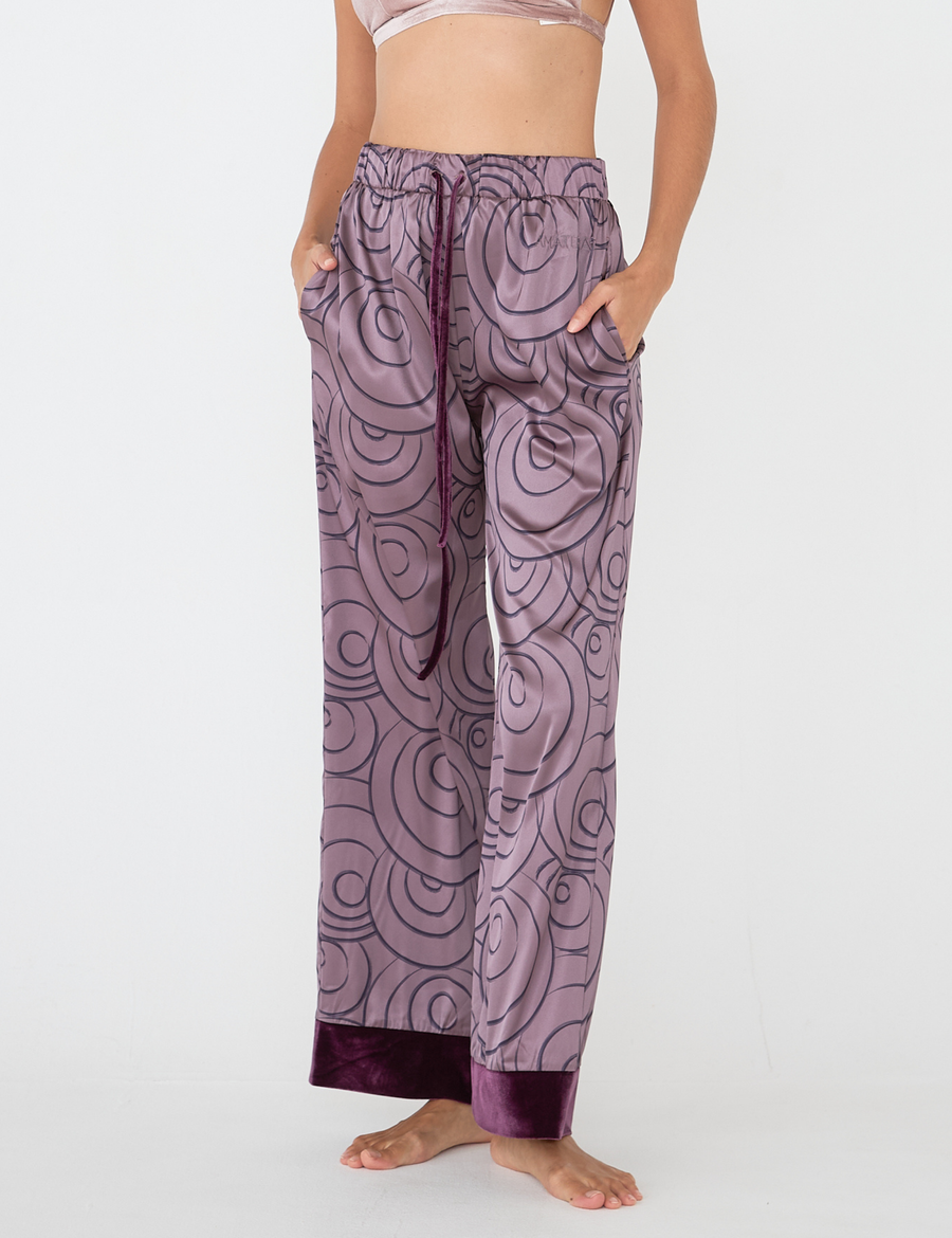 Zen Silky Satin Pants / 紅藤(purple)