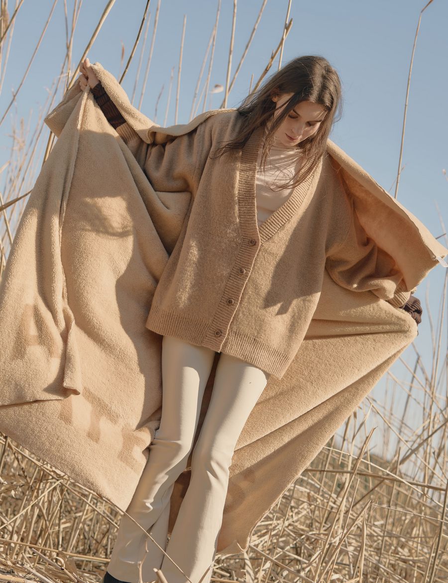 soft warm blanket / 亜麻(beige)