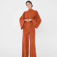 Mandarin Glow Jacquard Jumpsuit / 琥珀(mandarin)