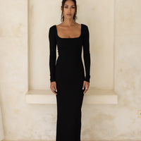 Wear and Go Long Sleeve Maxi Dress / Sumi(black)