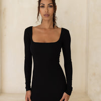 Wear and Go Long Sleeve Maxi Dress / Sumi(black)