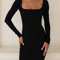 Wear and Go Long Sleeve Maxi Dress / Sumi(black)