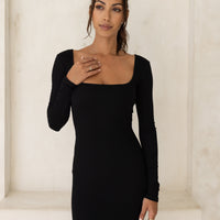 Wear and Go Long Sleeve Maxi Dress / Sumi(black)