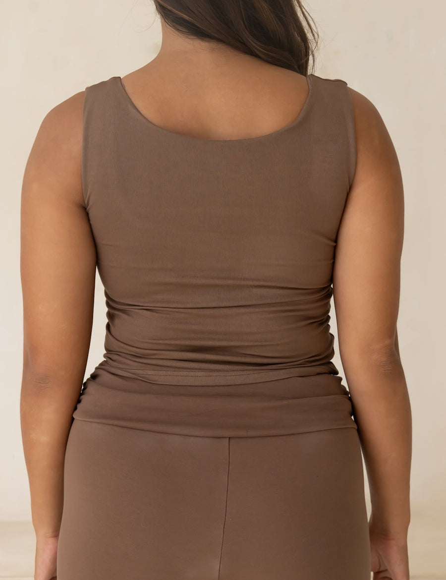 Padded Tank Top / brown