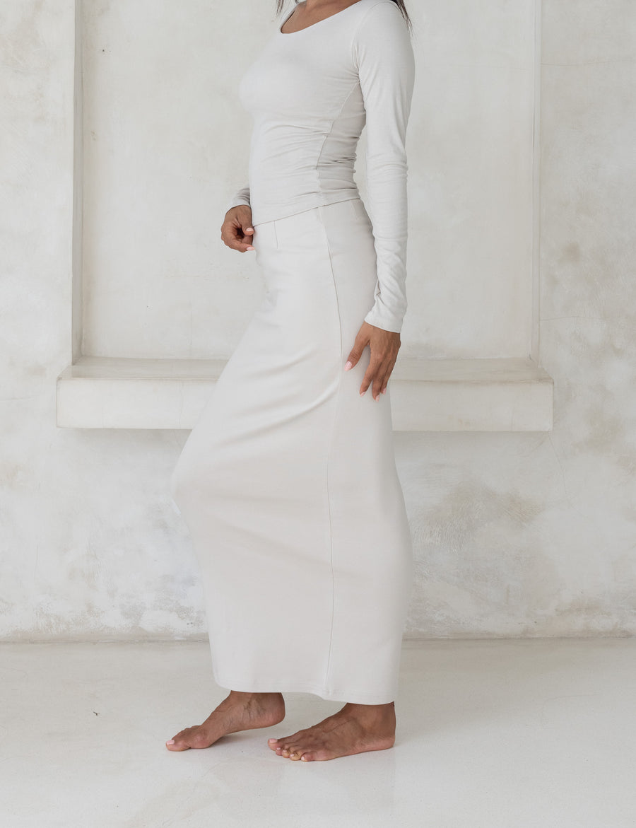 Curve Me Maxi Skirt / Shirahana(ivory)