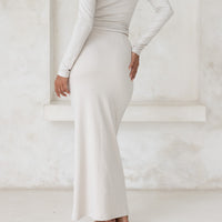 Curve Me Maxi Skirt / Shirahana(ivory)