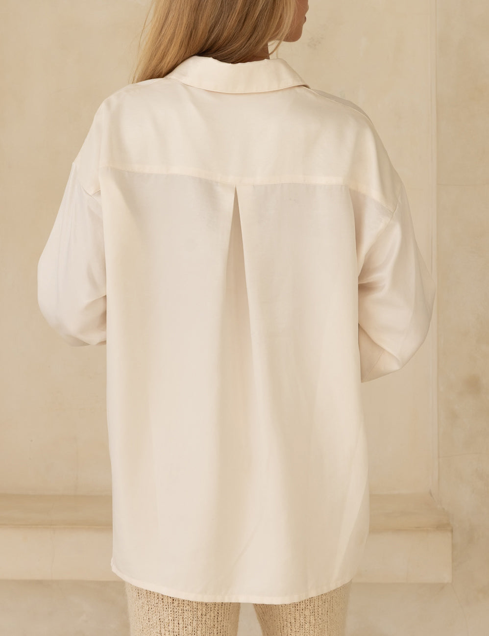 Harmony Elegant Satin Shirt / Gofun(white)