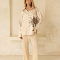 Harmony Elegant Satin Shirt / Flax (beige)