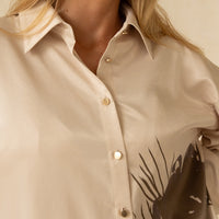 Harmony Elegant Satin Shirt / Flax (beige)