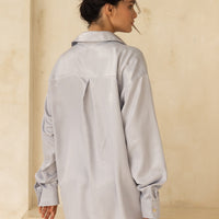 Harmony Elegant Satin Shirt / Gray