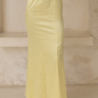 Serene Satin Draped Dress / 花葉(Yellow)