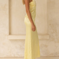 Serene Satin Draped Dress / Hanaba (Yellow)