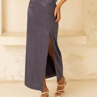 Serene Satin Style Up Skirt / 濃藍(Navy)