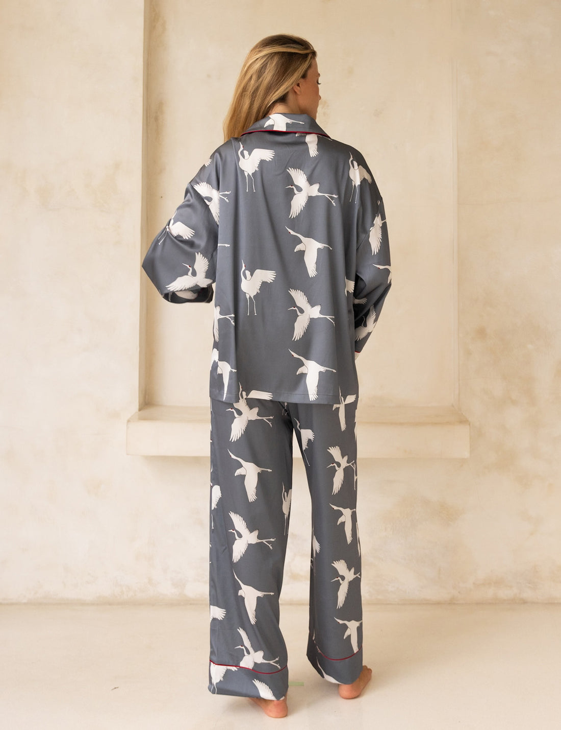 Chic Comfort Satin Pajama Pants / 薄墨(gray)