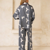 Chic Comfort Satin Pajama Pants / 薄墨(gray)