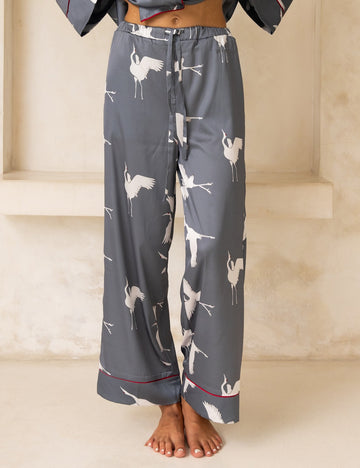 Chic Comfort Satin Pajama Pants / 薄墨(gray)